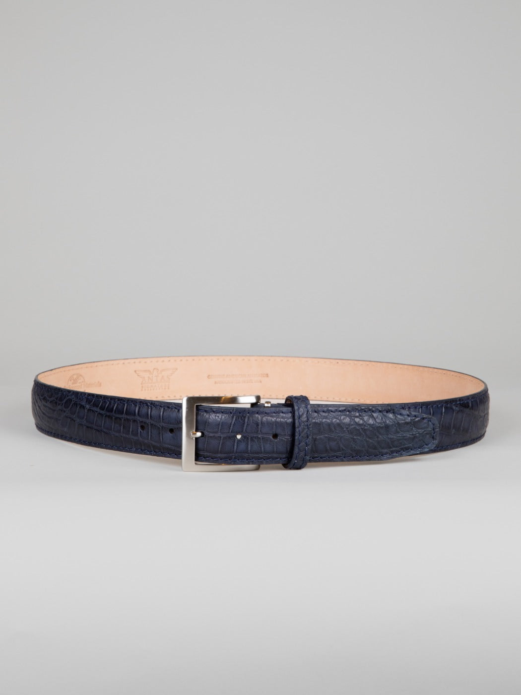 Genuine American Alligator Belt - Matte Navy