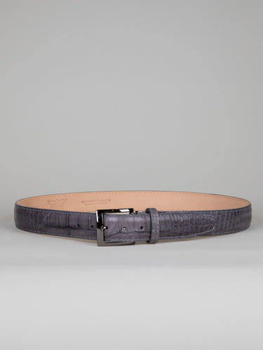 Genuine American Alligator Belt - Matte Grey
