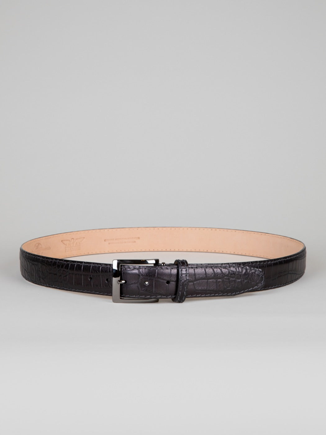 Genuine American Alligator Belt - Matte Black