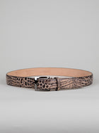 Italian Safari Mock Croc Belt - Coffee