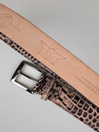 Italian Safari Mock Croc Belt - Coffee