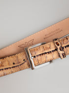 Italian Safari Mock Croc Belt - Cognac