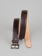 Italian Basket Weave Belt - Brown