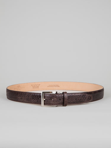 Italian Basket Weave Belt - Brown