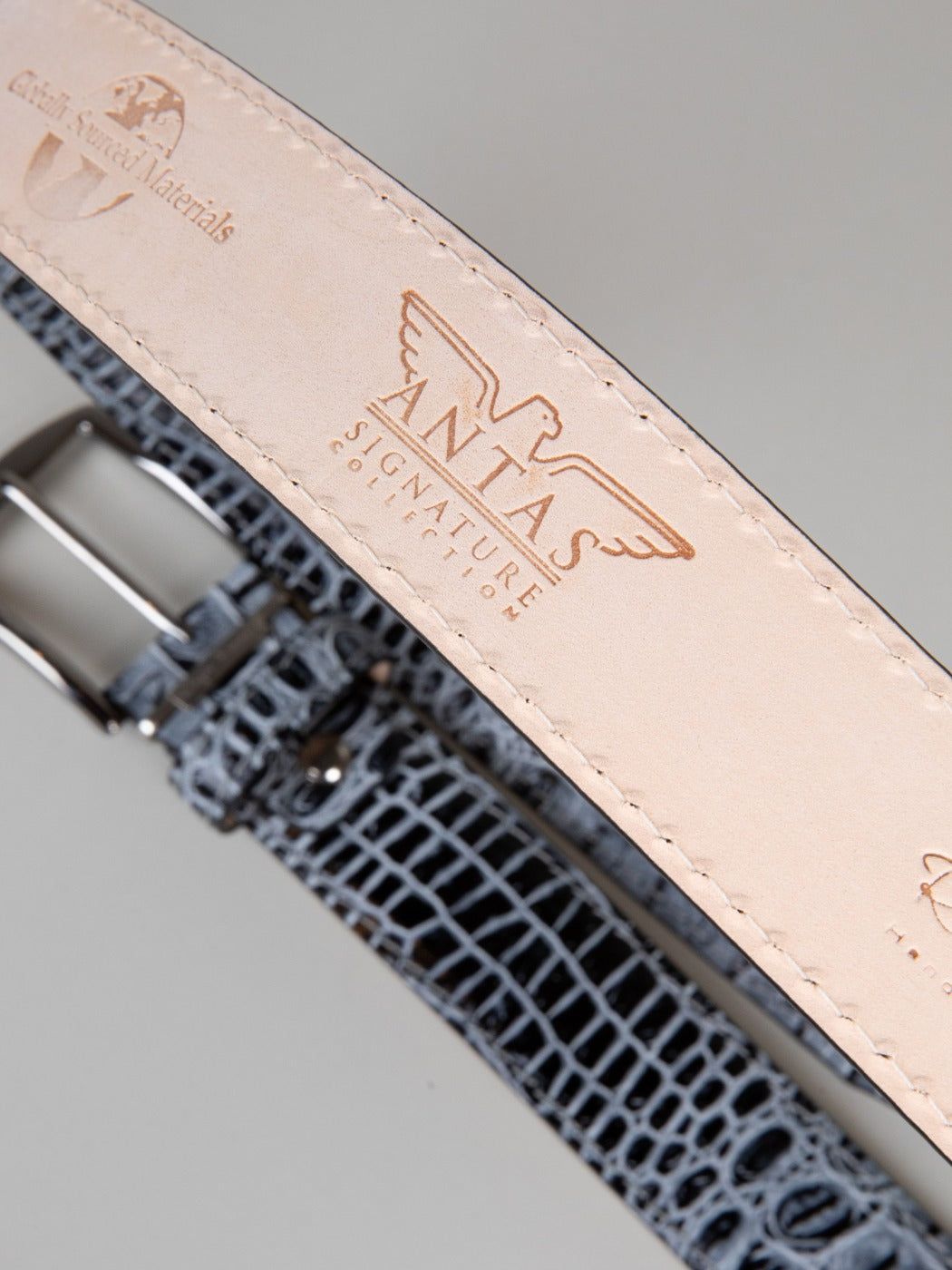Italian Antique Croc Belt - Shadow