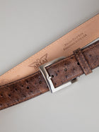 Italian Faux Ostrich Belt - Brown