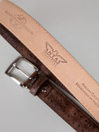 Italian Faux Ostrich Belt - Brown