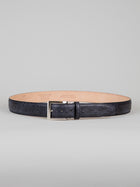 Italian Faux Ostrich Belt - Black