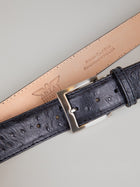 Italian Faux Ostrich Belt - Black