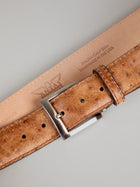 Italian Faux Ostrich Belt - Walnut