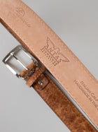 Italian Faux Ostrich Belt - Walnut