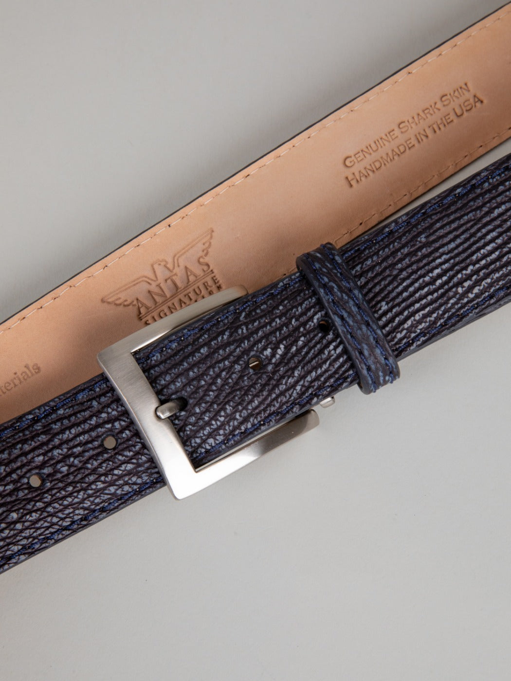 Genuine Shark Skin Belt - Navy
