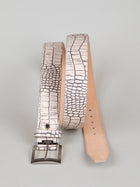 Italian Two Tone Croc Belt - Stone