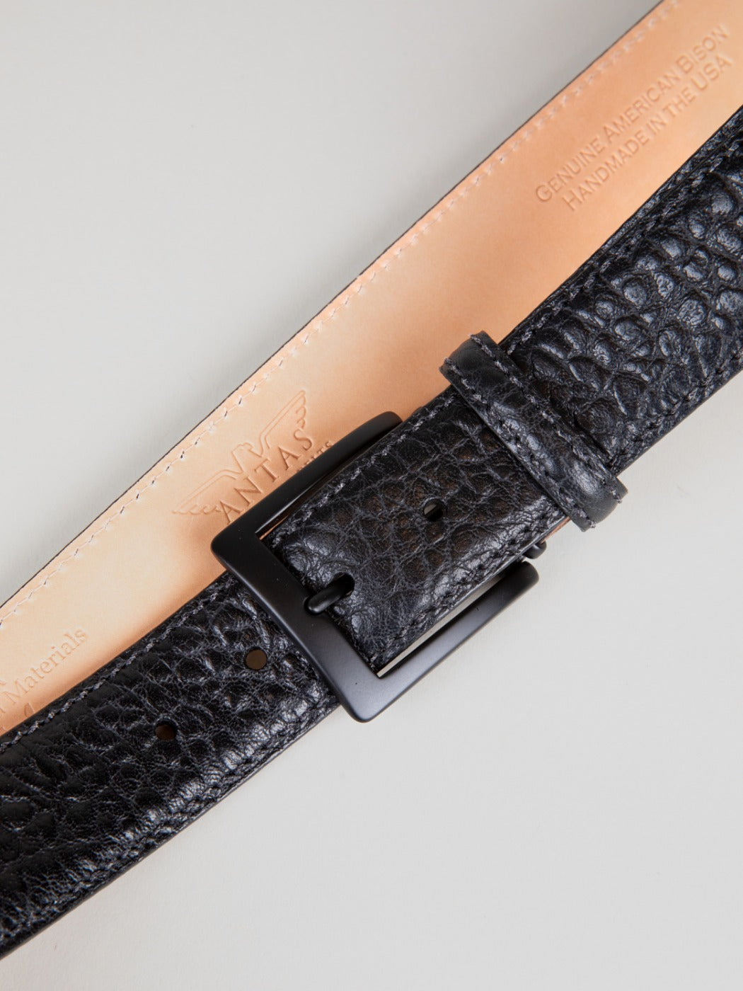 Genuine American Bison Belt - Black