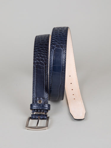 Italian Mock Croc Belt - Royal Blue