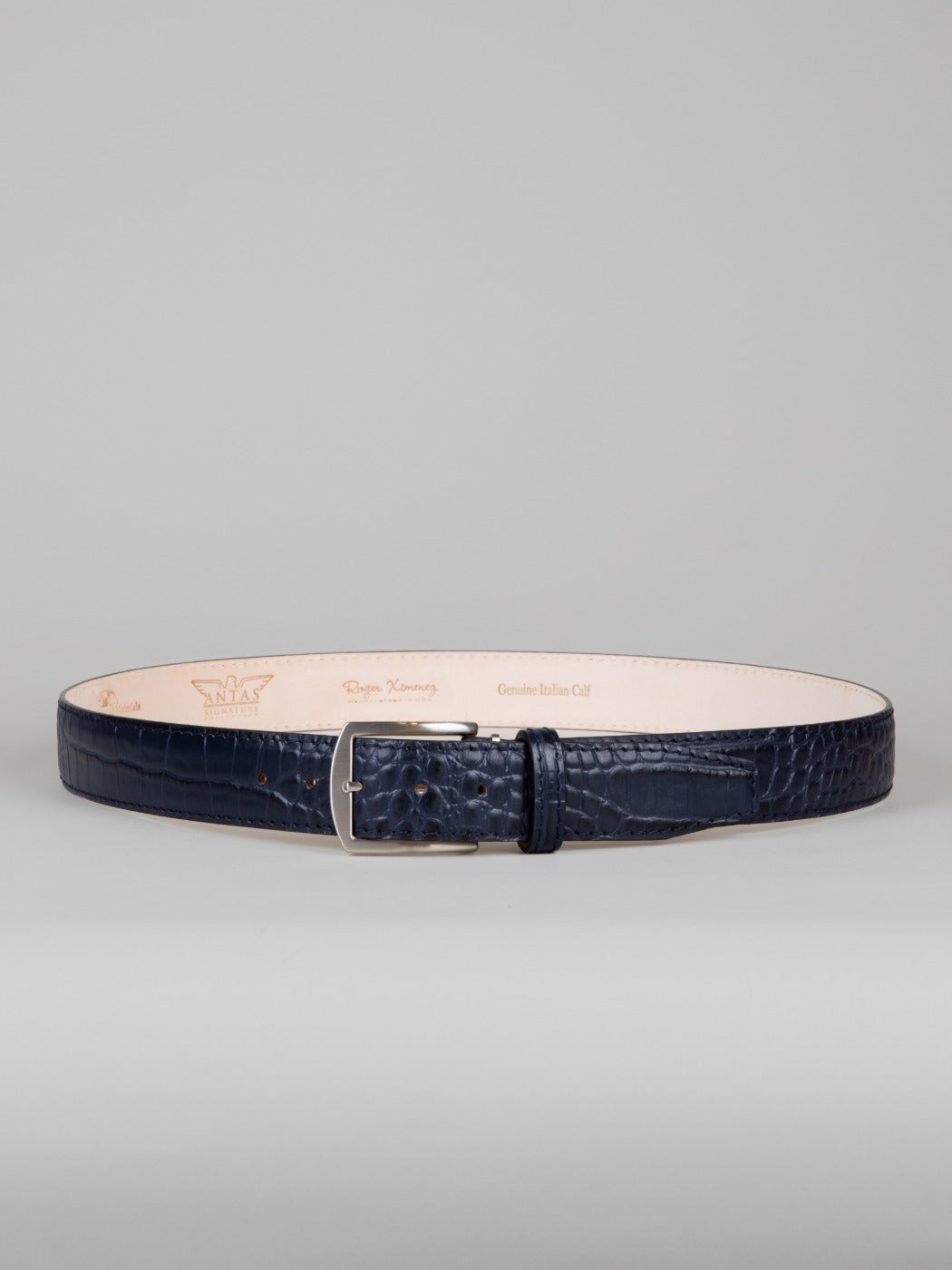 Italian Mock Croc Belt - Royal Blue