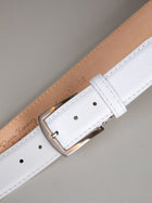 Italian Pebble Calf Belt - White