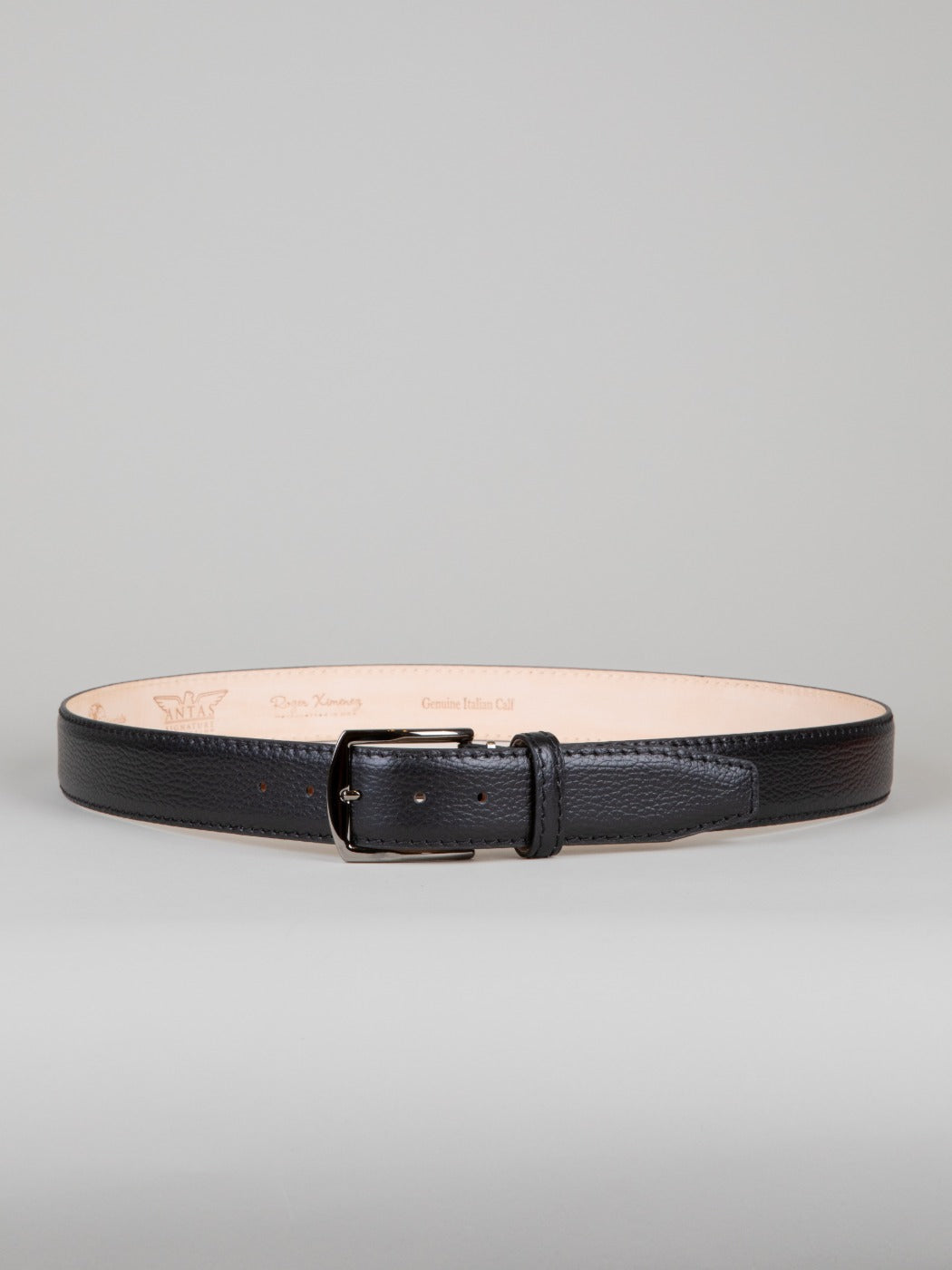 Italian Pebble Calf Belt - Black