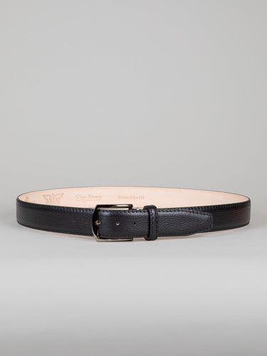 Italian Pebble Calf Belt - Black