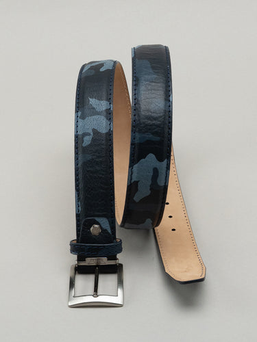 Italian Pebble Camouflage Belt - Navy