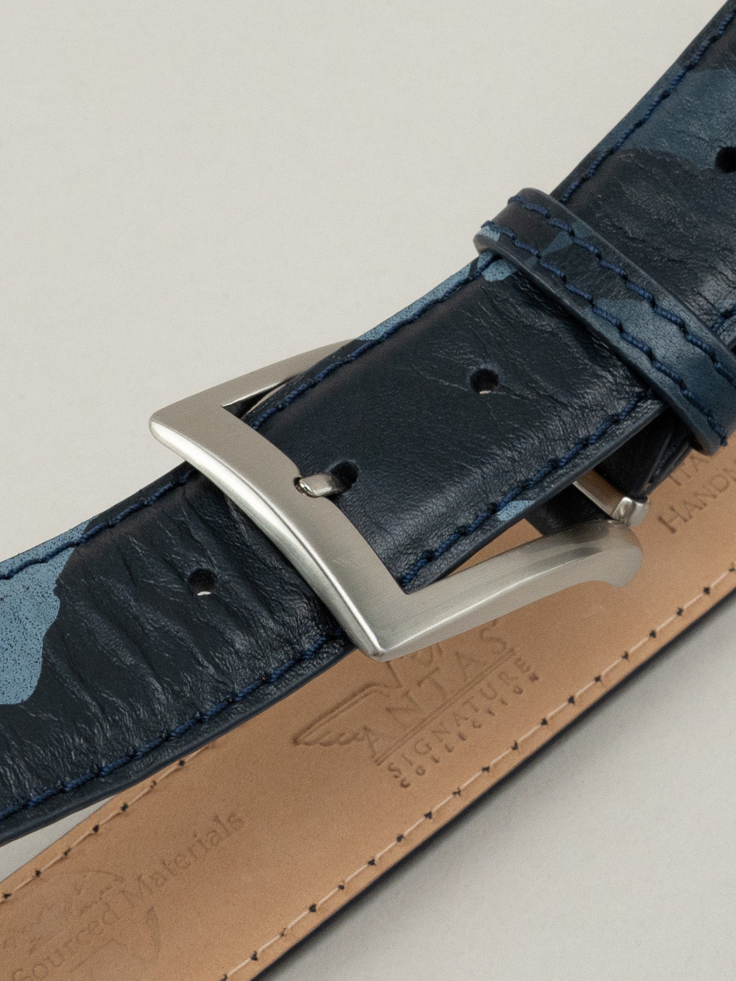 Italian Pebble Camouflage Belt - Navy
