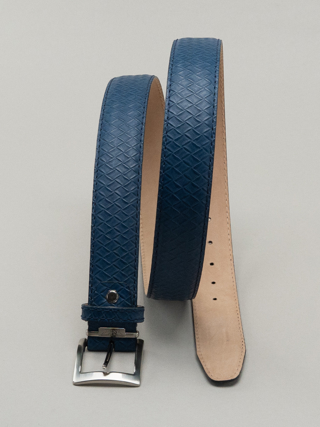 Italian Basket Weave Belt - Navy