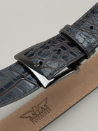 Italian Two Tone Mock Crocodile Belt - Grey Fog