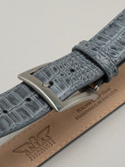 Italian Mock Crocodile Belt - Grey
