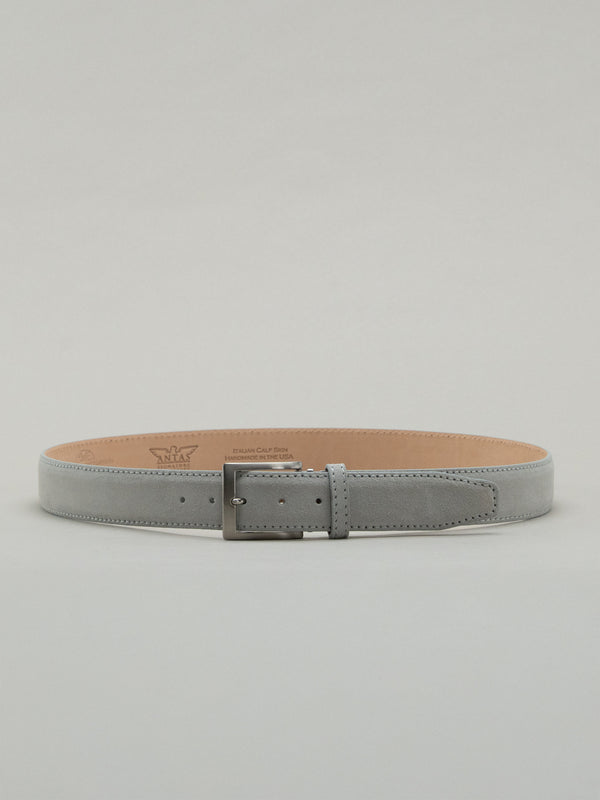 Italian Classic Suede Belt - Light Grey
