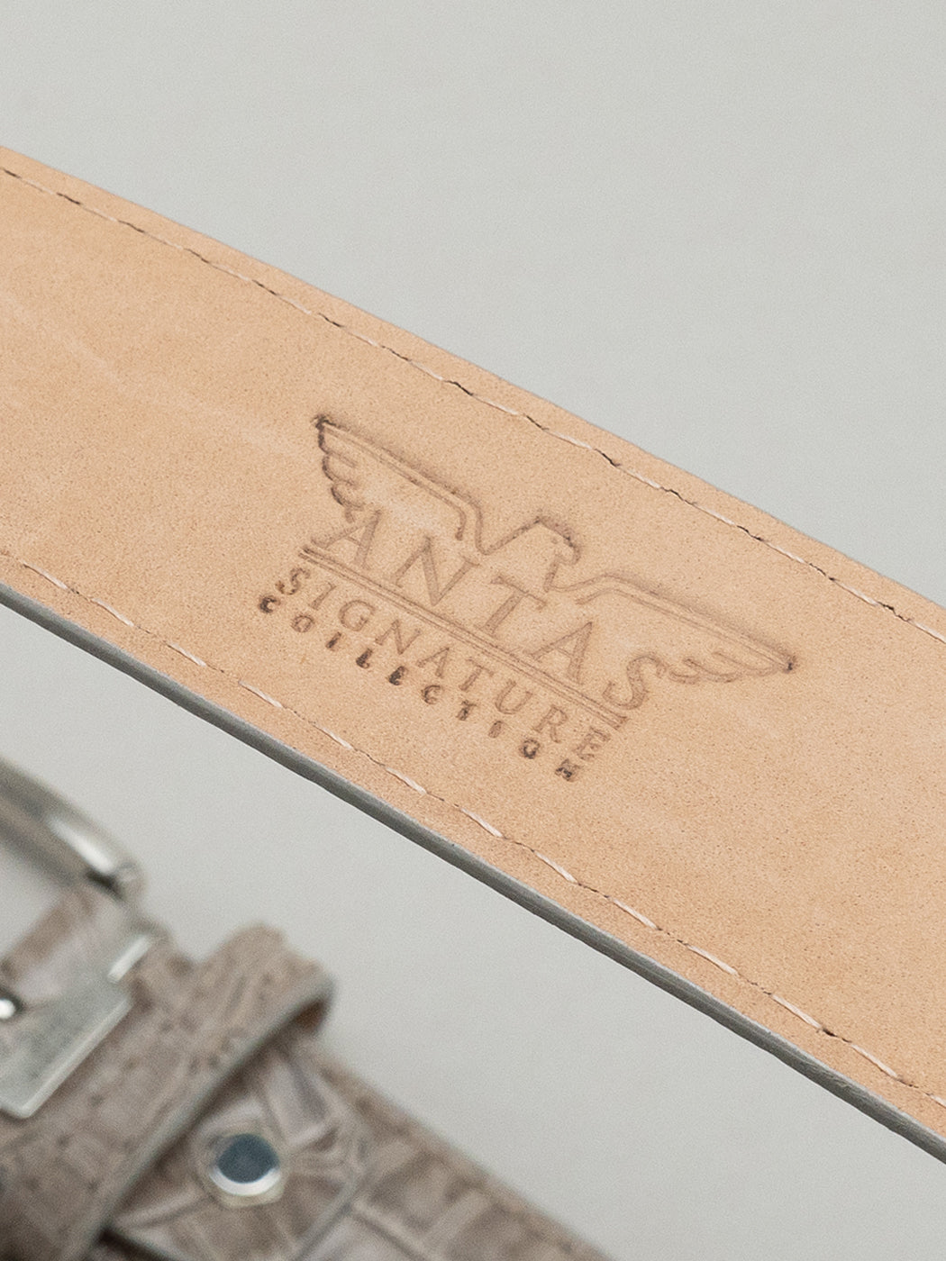 Italian Mock Crocodile Belt - Mink