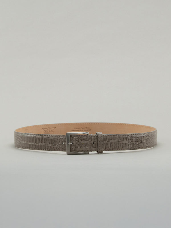 Italian Mock Crocodile Belt - Mink