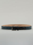 Italian Two Tone Mock Crocodile Belt - Sea Salt